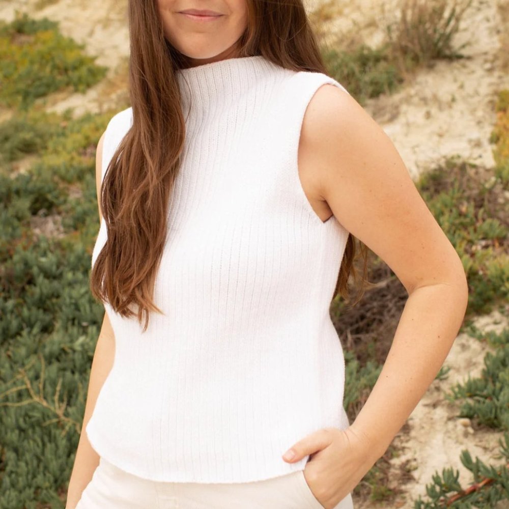 Honest Cotton Rib Knit Cotton Sweater Tank